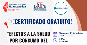  Capacitación online gratis "Efectos a la salud por consumo del tabaco"  de la DRTPE Huancavelica
