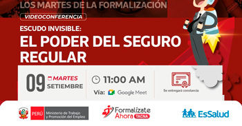  Capacitación online gratis "Escudo Invisible: El poder del seguro regular" de la DRTPE Tacna
