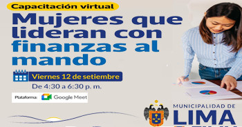 Capacitación online gratis "Mujeres que lideran con finanzas al mando" de la Gerencia de Desarrollo Humano MML