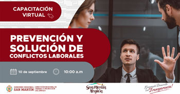 Capacitación online gratis "Prevención y Solución de Conflictos Laborales" de la DRTPE de San Martín