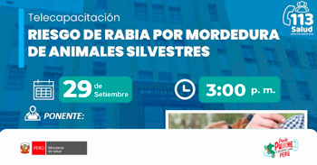  Capacitación online gratis "Riesgo de rabia por mordedura de animales silvestres" 