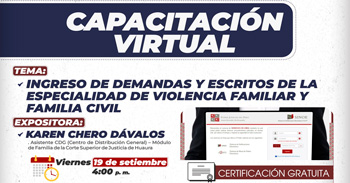  Capacitación online  Ingreso de Demandas y Escritos a través de la Especialidad de Violencia Familiar y Familia Civil
