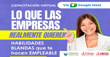 Capacitación online "Lo las empresas realmente quieren: habilidades blandas que te hacen empleable"