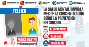  Capacitación online "La salud mental importa: Mes de la concientización sobre la prevención del suicidio" 