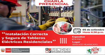  Charla presencial gratis sobre "Instalación correcta y segura de tableros eléctricos residenciales"