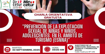  Charla presencial Prevención de la explotación sexual de niñas y niños adolescentes en el ámbito de turismo (ESNNA) 