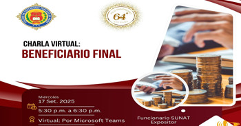  Charla virtual gratuita: "Beneficiario Final" del Colegio de Contadores Públicos de Piura