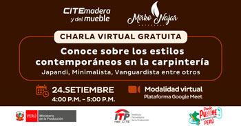 Charla online gratis "Conoce sobre los estilos contemporáneos en la carpintería" del CITEmadera