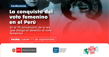  Conferencia online "La conquista del voto femenino en el Perú" de la BNP