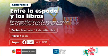  Conferencia online gratis "Entre la espada y los libros. Bernardo Monteagudo, primer director de la BNP"