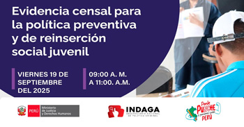  Conferencia online gratis "Evidencia censal para la política preventiva y de reinserción social juvenil" 