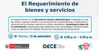 Conferencia online gratis "El requerimiento (de bienes y servicios)" del OECE