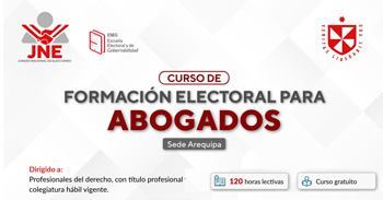  Curso gratis "Formación Electoral para Abogados - Sede Arequipa" del JNE