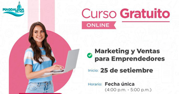  Curso online gratis "Marketing y Ventas para Emprendedores" de la Municipalidad de Magdalena del Mar