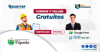  Cursos online gratis de empleabilidad de la Municipalidad distrital de Végueta y SUDITEP