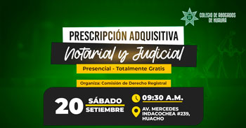  Evento presencial gratis "Prescripción Adquisitiva Notarial y Judicial"