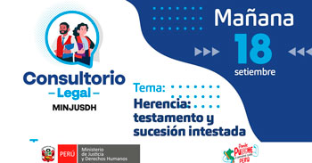  Evento online "Herencia: Testamento y sucesión intestada" del MINJUSDH