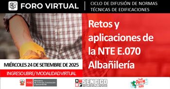  Foro online gratis "Retos y Aplicaciones de la Norma Técnica E.070 Albañilería"  del SENCICO