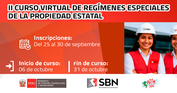  Curso online de "Regímenes especiales de la propiedad estatal" de la SBN