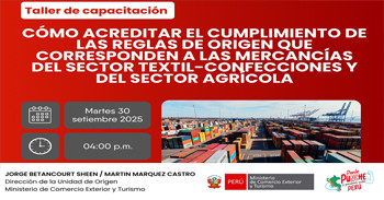  Taller de capacitación Cómo acreditar el cumplimiento de las reglas de origen que corresponden a las mercancías