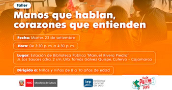  Taller presencial gratis "Manos que hablan, corazones que entienden" de la BNP