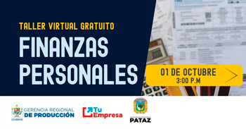  Taller online "Finanzas personales"  de la GRPRO de La Libertad