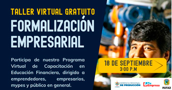   Taller online"Formalización Empresarial"  de la Gerencia Regional de Producción La Libertad