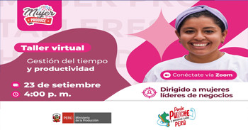Taller online "Gestión del tiempo y productividad" de Ministerio de la Producción