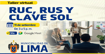  Taller online gratis "RUC, RUS Y Clave Sol" del Desarrollo Económico MML