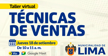  Taller online gratis "Técnicas de ventas" de la Municipalidad de Lima