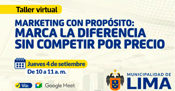  Taller online "Marketing con propósito: marca la diferencia sin competir por precio"