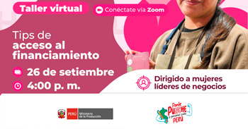 Taller online "Tips de acceso al financiamiento" de PRODUCE