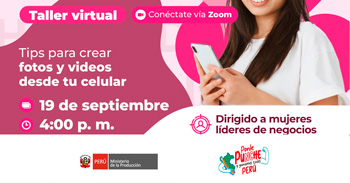 Taller online "Tips para crear fotos y vídeos desde tu celular" de PRODUCE