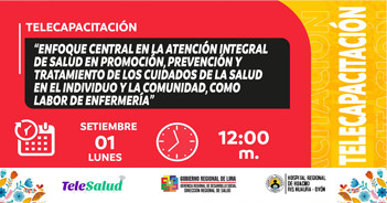  Telecapacitación "Enfoque central en la atención integral de salud en promoción y tratamiento..."