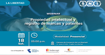  Webinar presencial gratis "Propiedad intelectual y registro de marcas y patentes" de la SNI