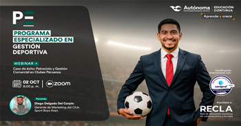  Webinar online gratis: "Patrocinio y Gestión Comercial en Club Peruanos"