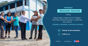  Webinar virtual "Seguridad y salud en el trabajo: Normas internacionales y sistemas de control"  del MINEDU