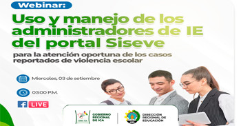 Webinar online "Uso y manejo de los administradores de IE del portal SISEVE..." 