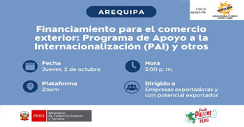  Capacitación Financiamiento para el comercio exterior: Programa de Apoyo a la Internacionalización (PAI) y otros  