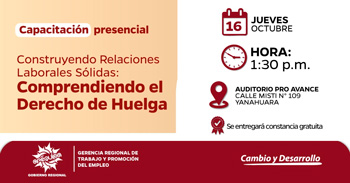  Capacitación presencial gratis "Construyendo relaciones laborales sólidas: Comprendiendo el derecho de huelga"