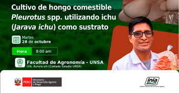  Capacitación presencial Cultivo de hongo comestible Pleurotus spp. utilizando ichu (Jarava ichu) como sustrato