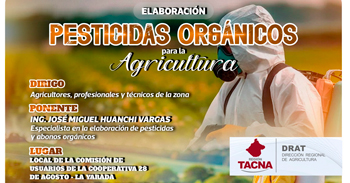  Capacitación presencial gratis "Elaboración de Pesticidas orgánicos para la agricultura" 