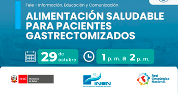  Capacitación online "Alimentación saludable para pacientes gastrectomizados" del INEN