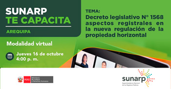  Capacitación online Decreto legislativo N° 1568, aspectos registrales en la nueva regulación de la propiedad horizontal