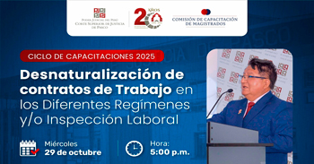  Capacitación online Desnaturalización de contratos de trabajo en los diferentes regímenes y/o inspección laboral