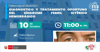  Capacitación online "Diagnostico y Tratamiento Oportuno del Síndrome Febril Ictérico Hemorrágico" del MINSA