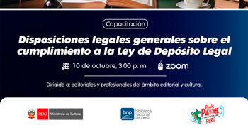  Capacitación online "Disposiciones legales generales sobre el cumplimiento a la Ley de Depósito Legal"