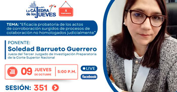  Capacitación online "Eficacia jurídica y probatoria de las colaboraciones no homologadas judicialmente" 