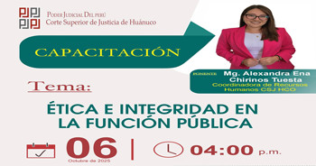  Capacitación online "Ética e Integridad en la función pública" de la Corte Superior de Justicia de Huánuco