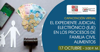  Capacitación online "El Expediente Judicial Electrónico (EJE) en los Procesos de Familia Civil Alimentos"